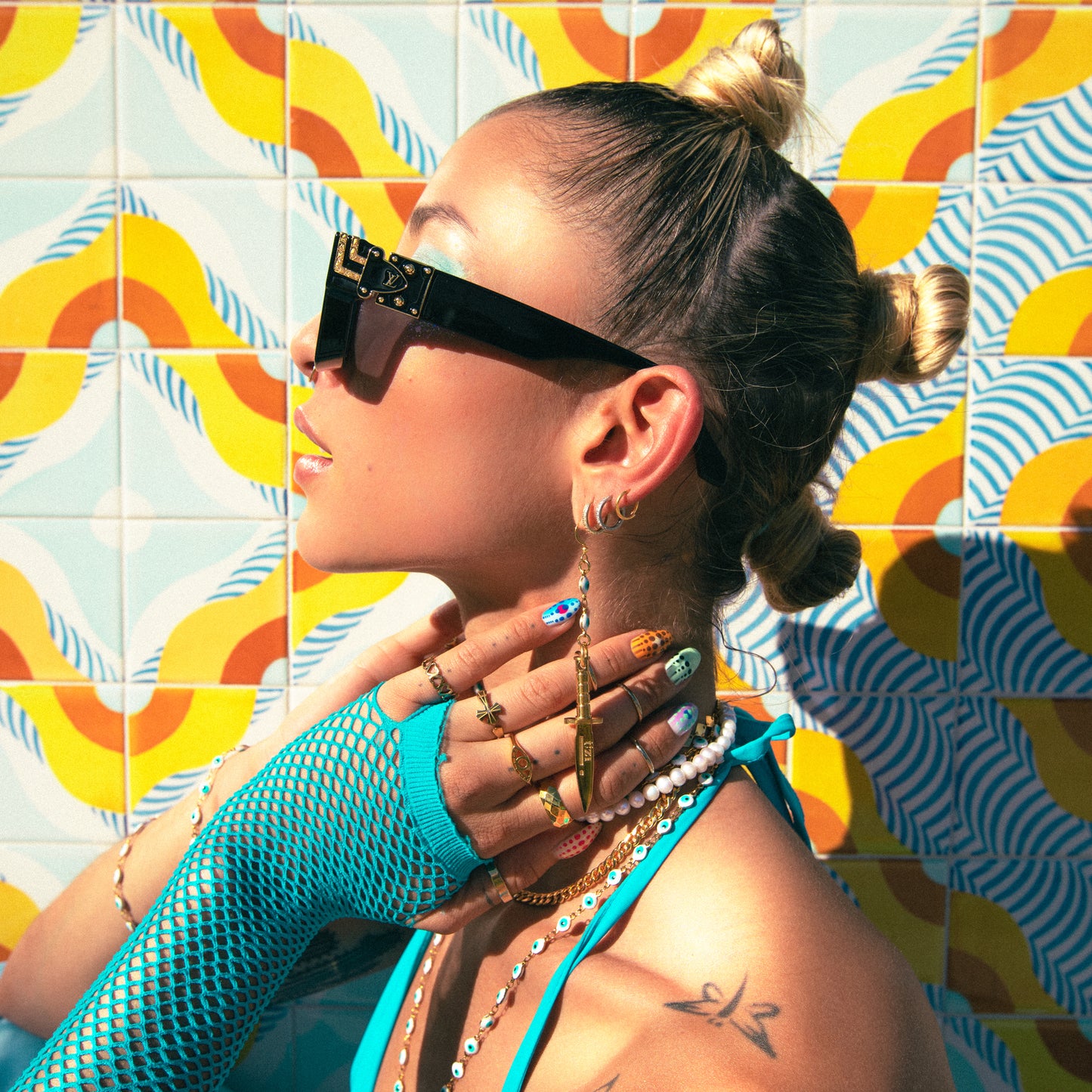 EVIL EYE DAGGER EARRINGZ